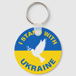 Jag står för Ukrainas Flagga Dove Peace Nyckelring