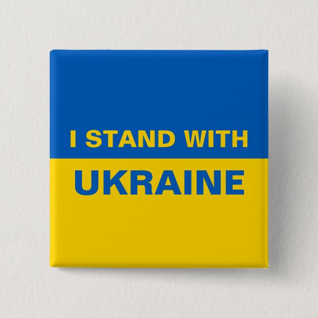 Jag står för Ukrainas Flagga Knapp (Framsida)