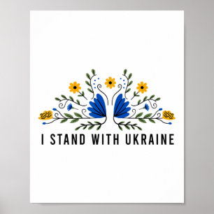 Jag står för Ukrainas Flagga Solros Vintag Poster