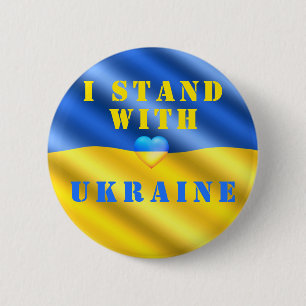 Jag står för Ukrainas fredliga ukrainska Flagga Knapp