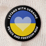 Jag står för Ukrainas knapp mot krig<br><div class="desc">Jag står med Ukrainas knapp mot krig. Fred och frihet nu. Anpassadet text överst och grund.</div>
