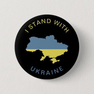 Jag står för Ukrainas nationella Flagga Karta Knapp