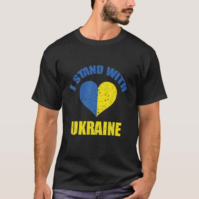 Jag står för Ukrainas Power Flagga Support Ukraina T Shirt (Framsida)