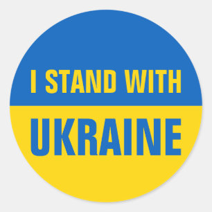 Jag står för Ukrainas solidaritet med den ukrain Runt Klistermärke