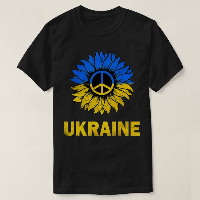 Jag står för Ukrainas solros Ukraina Support UK T Shirt (Design framsida)