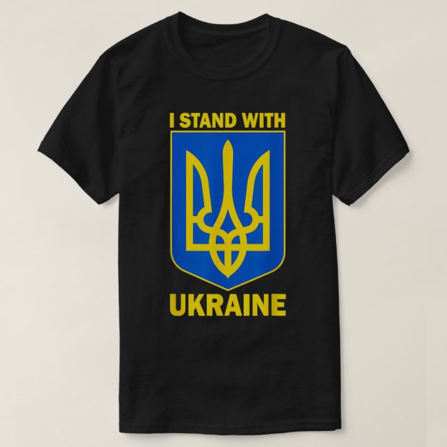 Jag står för Ukrainas Spara Ukraina Support Ukrain T Shirt (Design framsida)
