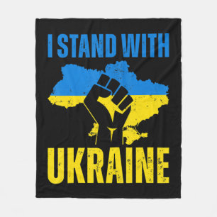 Jag står för Ukrainas Stiga upp Fistiska Peac-Flag Fleecefilt