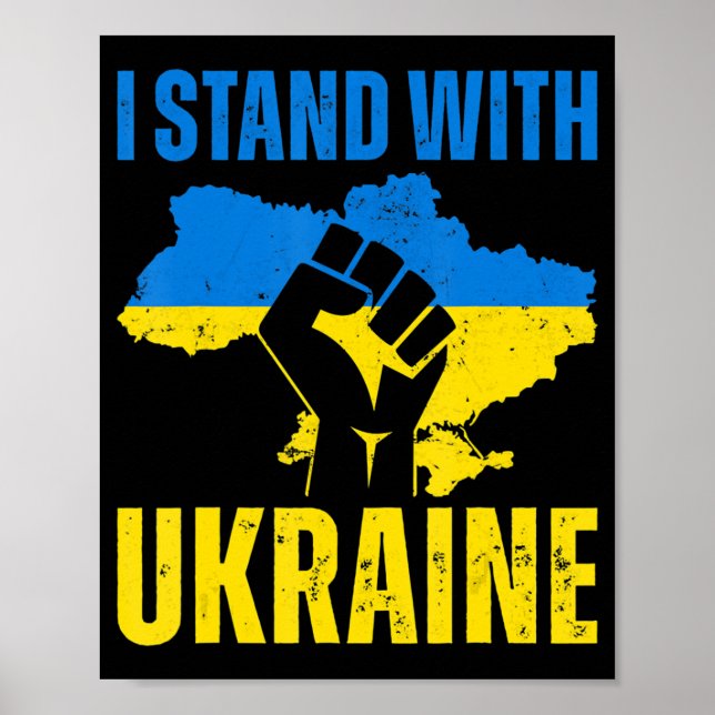 Jag står för Ukrainas Stiga upp Fistiska Peac-Flag Poster (Framsidan)