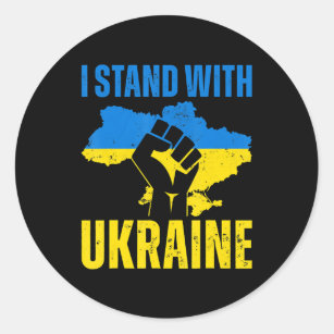 Jag står för Ukrainas Stiga upp Fistiska Peac-Flag Runt Klistermärke