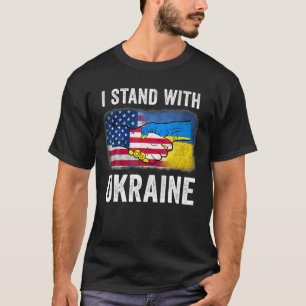 Jag står för Ukrainas stöd för Älskare Flagga T Shirt