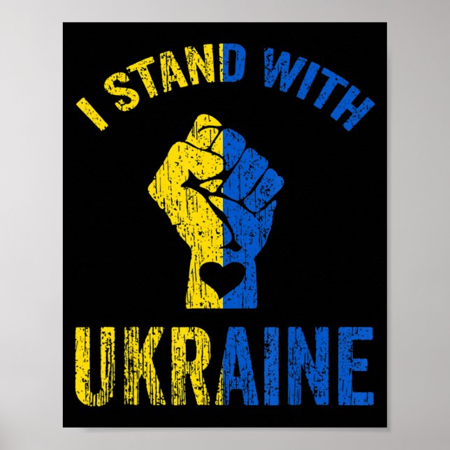 Jag står för Ukrainas stöd för Flagga Poster (Framsidan)