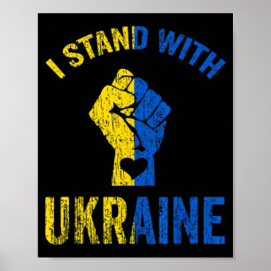 Jag står för Ukrainas stöd för Flagga Poster
