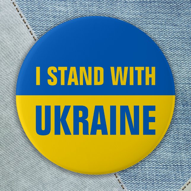 Jag står för Ukrainas stöd till ukrainsk Flagga Knapp (Skapare uppladdad)
