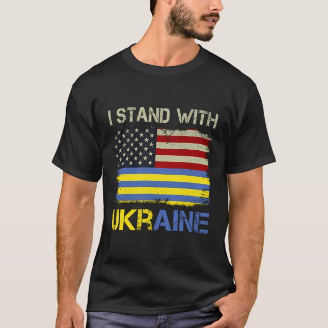 Jag står för Ukrainas stöd Ukraina T Shirt (Framsida)