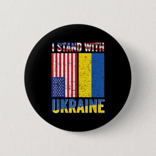 Jag står för Ukrainas stöd, ukrainskt amerikanskt Knapp
