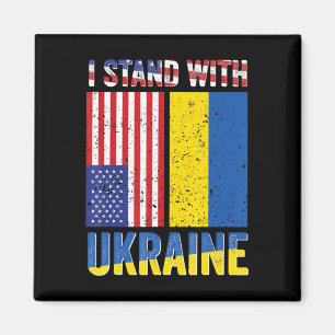 Jag står för Ukrainas stöd, ukrainskt amerikanskt Magnet