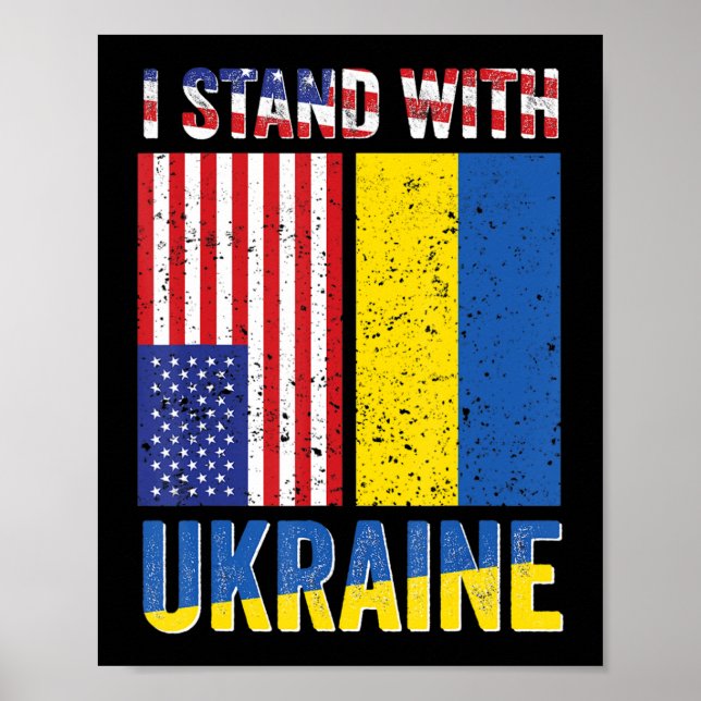 Jag står för Ukrainas stöd, ukrainskt amerikanskt Poster (Framsidan)