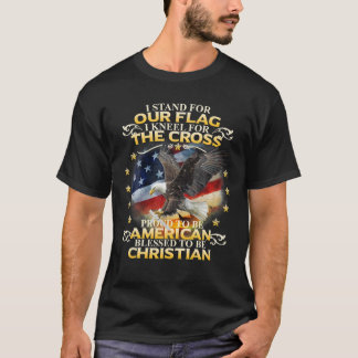 Jag står för vår Flagga i Kneel för Kor veteran T Shirt