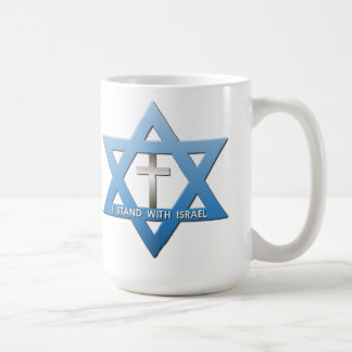 Jag står med davidsstjärnan för den Israel Kaffemugg