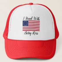 Jag står med den Betsy Ross hatten