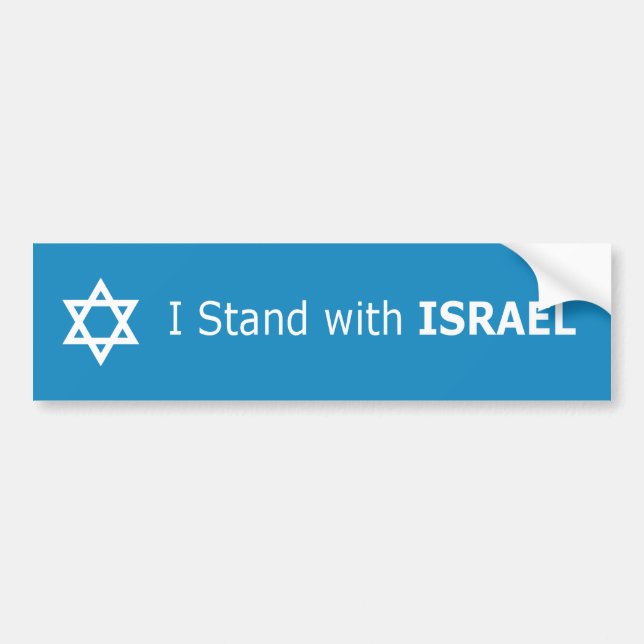 Jag står med den ISRAEL stjärnan av David Bildekal (Framsidan)