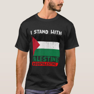 Jag står med Free Palestine Support SOS Palestine T Shirt