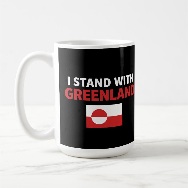 Jag Står Med Grönland Politisk Solidaritet Design Kaffemugg (Vänster)