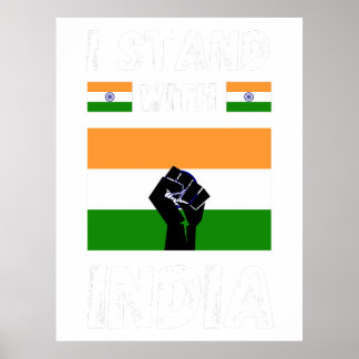 Jag står med india poster