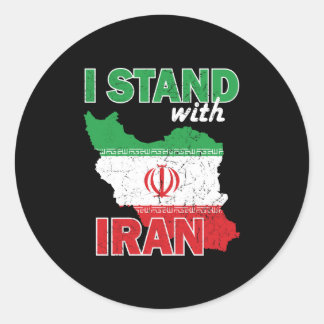 Jag står med iran runt klistermärke