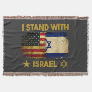 Jag står med Israel Amerika flagga Filt