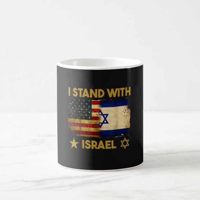 Jag står med Israel Amerika flagga Kaffemugg (Center)
