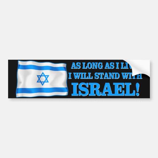 Jag står med Israel Bildekal (Framsidan)