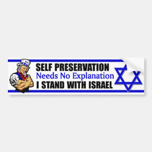 Jag står med Israel! Bildekal