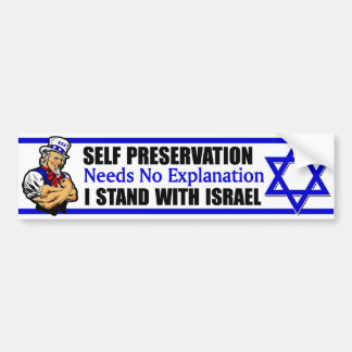 Jag står med Israel! Bildekal