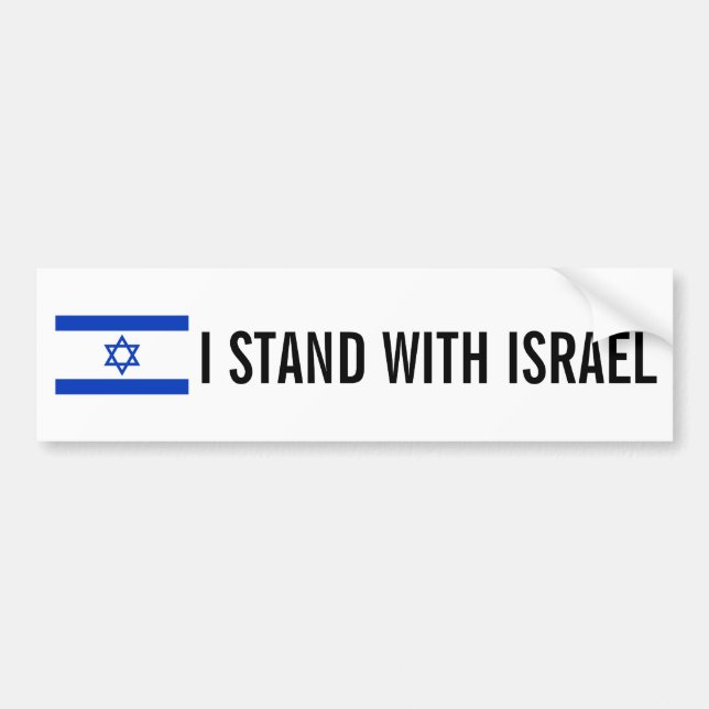 Jag står med Israel Bumper Sticker Bildekal (Framsidan)