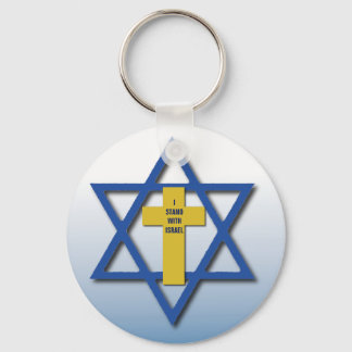 Jag står med Israel Christian och Jewish Nyckelring