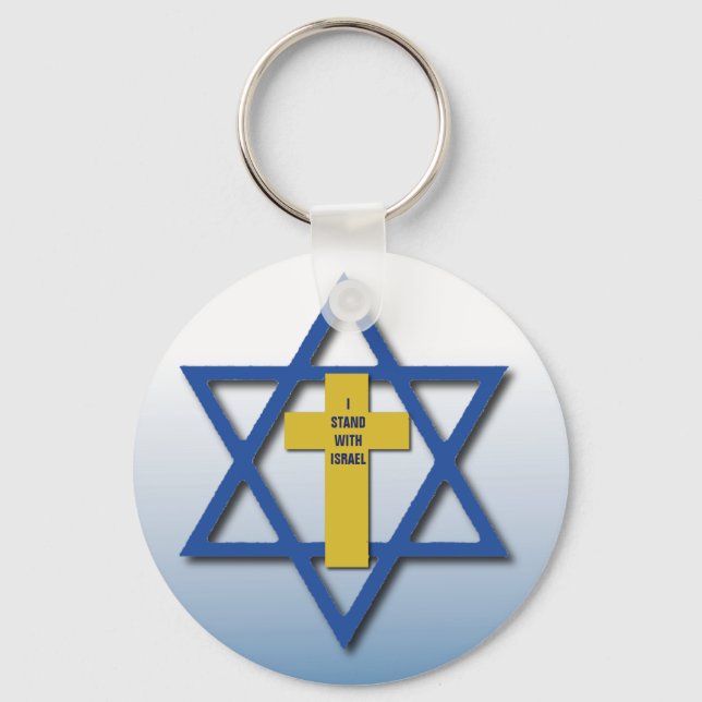 Jag står med Israel Christian och Jewish Nyckelring (Framsida)