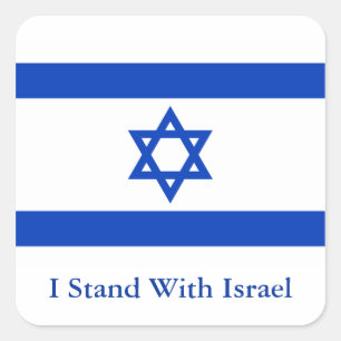 Jag står med Israel Fyrkantigt Klistermärke