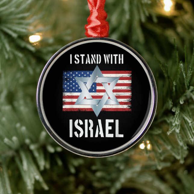 jag står med israel julgransprydnad metall (Träd)