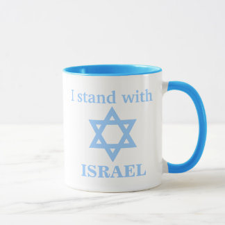 Jag står med ISRAEL Light Blue Star of David Mugg