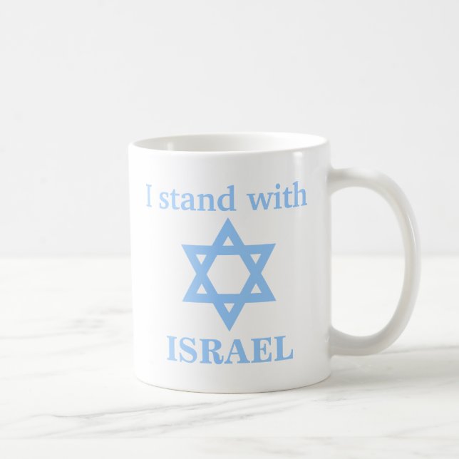 Jag står med ISRAEL Light Blue Star of David Mugg (Höger)