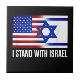 Jag står med Israel patriotisk Kakelplatta
