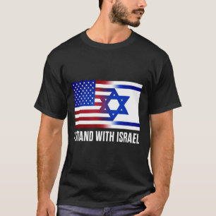 Jag Står Med Israel Patriotisk T Shirt Usa Och Isr