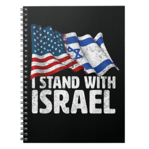 Jag Står Med Israel USA Amerikansk Flagga Anteckningsbok