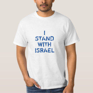 Jag står med Israels blå tryckplansch T Shirt
