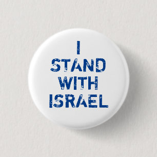 Jag står med Israels vita blå trycktext Knapp