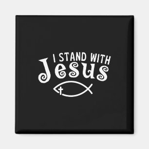 Jag Står Med Jesus Kristet Vittnesbörd Tro Fisk Magnet