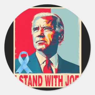 Jag står med Joe Support Biden Prostate Cancer Pra Runt Klistermärke