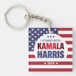Jag står med Kamala Harris Blue Red 2024 Keychain