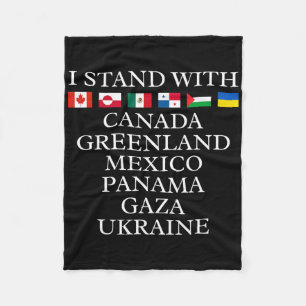 Jag Står Med Kanada Grönland Mexiko Panama Gaza U Fleecefilt